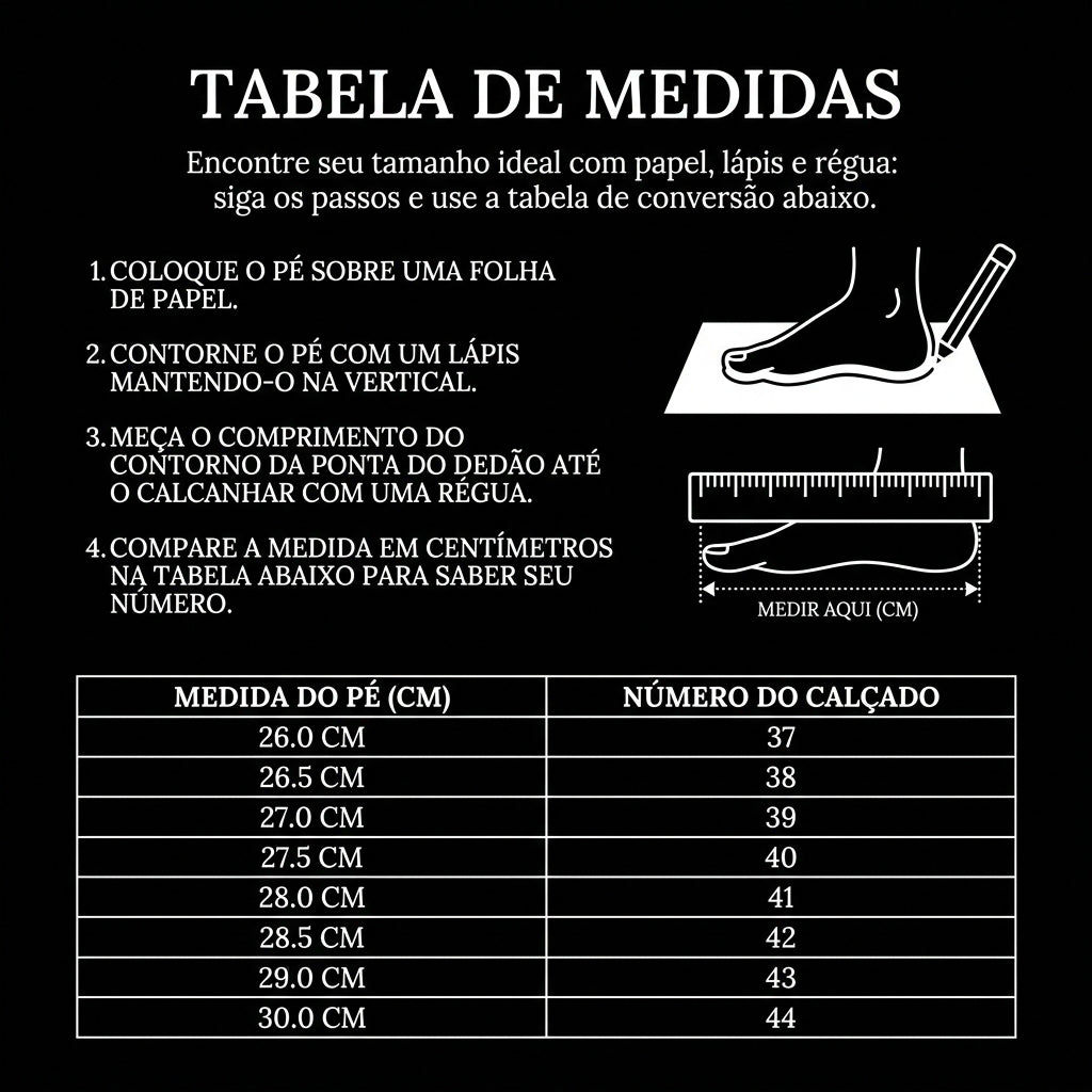 Tabela de medidas